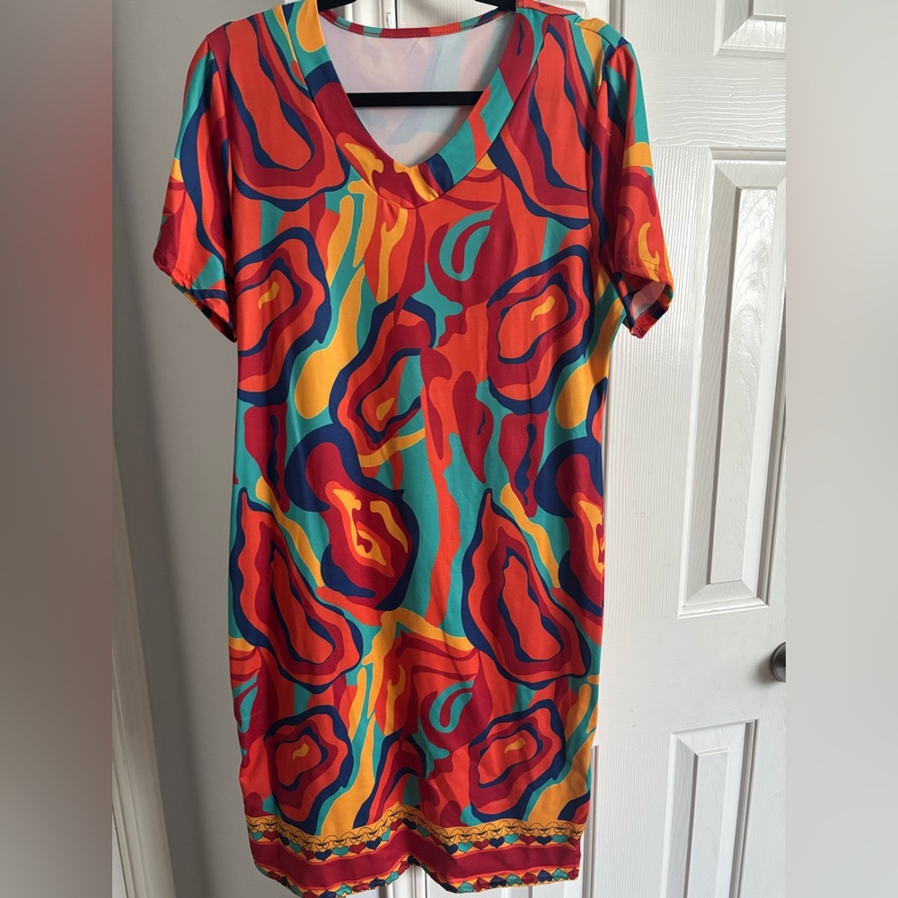 SHEIN Colorful Abstract Pattern Dress